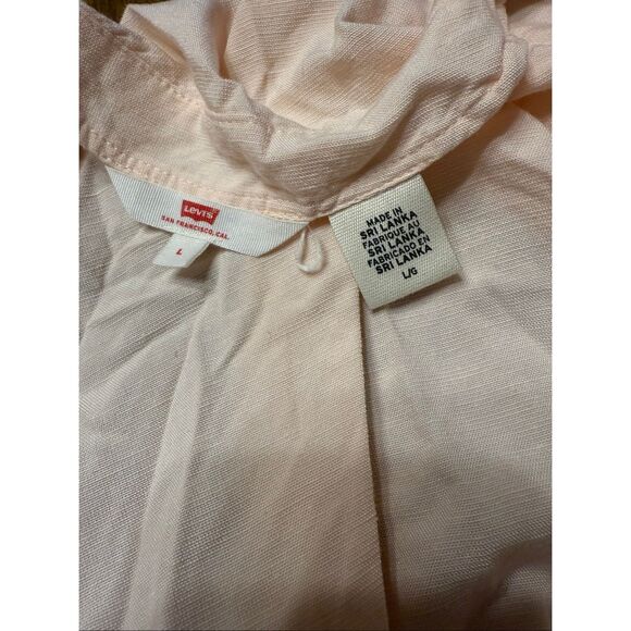 Levi's Women's Sophia Cotton Balloon Sleeve V Neck Top Pink Size Large - Picture 4 of 9